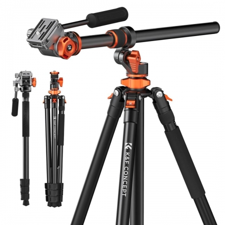 K&F Concept Aluminium Video tripod (Transverse Center Column) sa Fluidnom glavom KF09.137